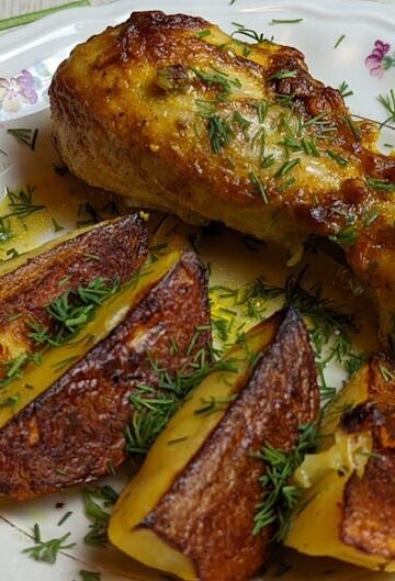 Poulet Braisé aux Champignons, Purée de Panais