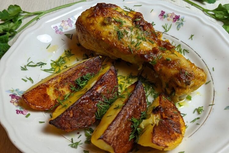 Poulet Braisé aux Champignons, Purée de Panais