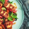 Pois Chiches Grillés Halloumi Plancha Roquette Fraîche