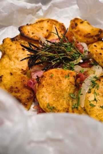 Halloumi Grillé Papillote, Panais Caramélisés au Romarin