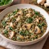 Champignons Crémeux, Lentilles Vertes et Épinards