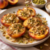 Pêches Rôties aux Amandes et Pistaches